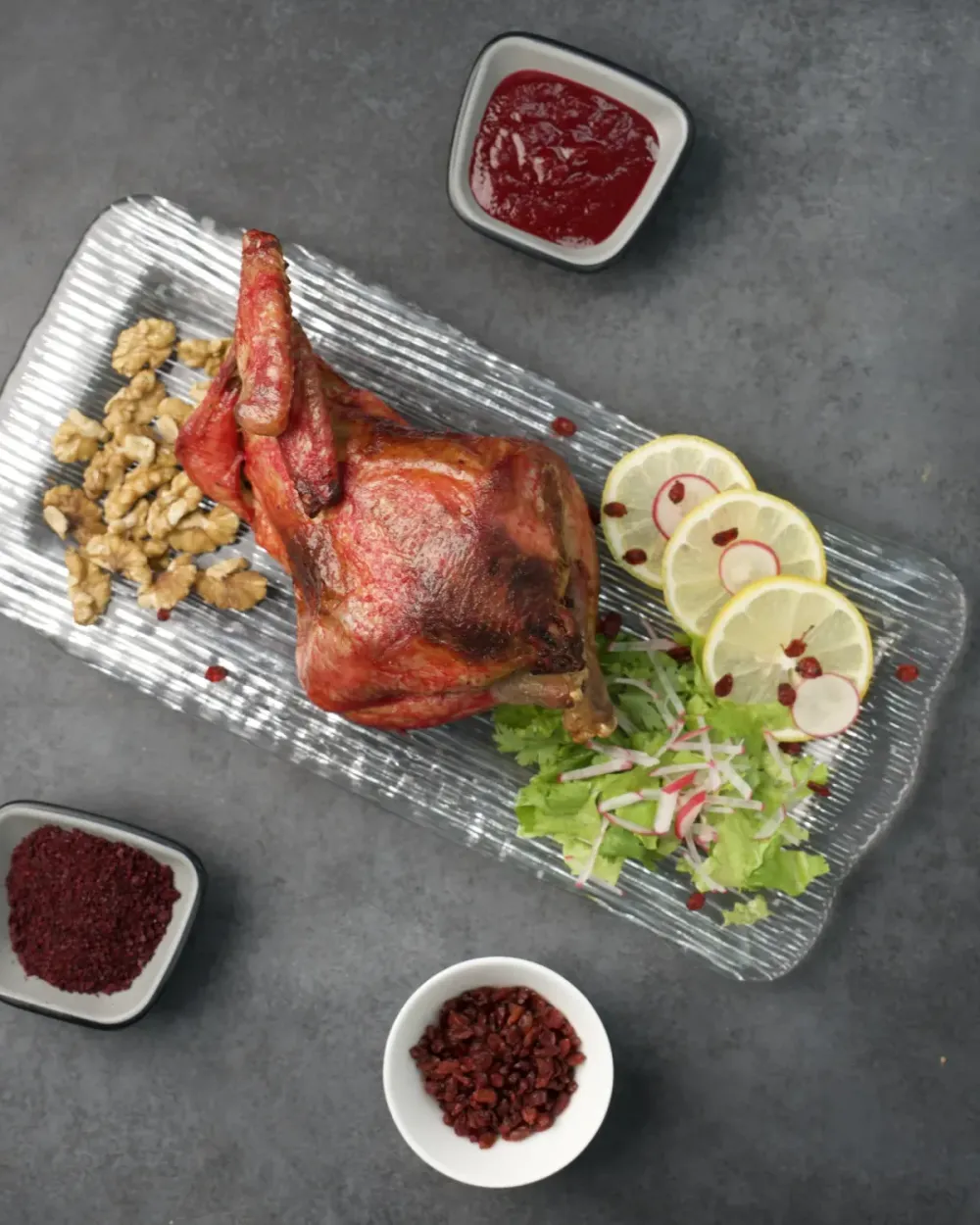 Chicken Levengi, stuffed with walnuts and slow-roasted